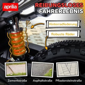 AIYAPLAY Elektryczny motocykl dziecięcy 12 V z 2 silnikami, kółka podporowe, amortyzator, koła 33,5 cm, muzyka, USB | Aosom PL