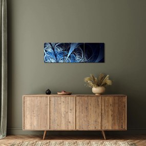 Obraz ciemnoniebieskiego kwiatu (z zegarem) (90x30 cm)