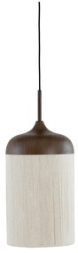 Ciemnobrązowa lampa wisząca z tekstylnym kloszem ø 22 cm Dania – Light &amp; Living