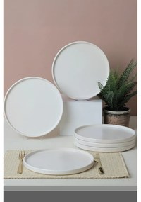 Białe ceramiczne talerze zestaw 6 szt. ø 27 cm – Hermia