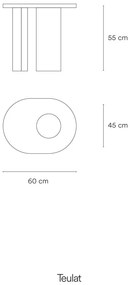 Stolik w dekorze jesionu 60x45 cm Nori – Teulat