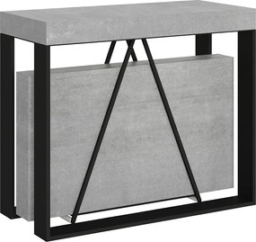 Konsola rozkładana 90x40/196 cm Sketa Small cementu rama w kolorze antracytu