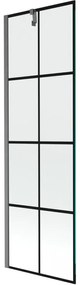 Mexen Next parawan nawannowy 1-skrzydłowy 60 x 150 cm, czarna kratka, gun gray szczotkowany - 895-060-000-00-77-66