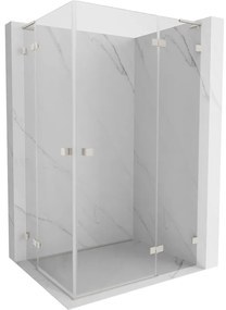 Mexen Lunar L Duo kabina prysznicowa uchylna prawa 80 x 70 cm, transparent, nikiel szczotkowany - 834L-080P-070L-97-00