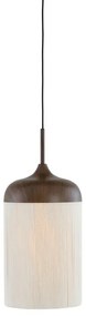 Ciemnobrązowa lampa wisząca z tekstylnym kloszem ø 16 cm Dania – Light &amp; Living