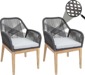 Krzesło ogrodowe MCW-H56b (zestaw 2 sztuk),  ciemnoszary Poduszki jasnoszary