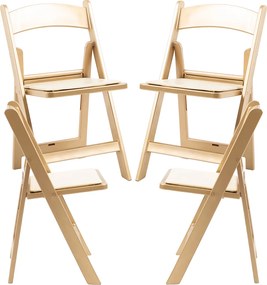 Pakiet 4 skadanych krzese Galowych z poduszk ze zotym efektem