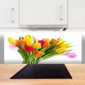 Panel Szklany do Kuchni Kolorowe Pole Tulipanów