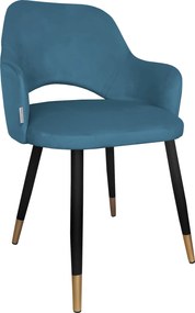 Krzesło Milano tkanina Welur noga metalowa : Kolor nogi - Czano-złota stożek, Kolor tkaniny - VELVET - MG33, Typ siedziska - Siedzisko obrotowe 360°