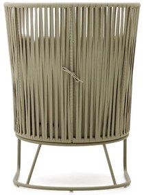 Zielony metalowy fotel ogrodowy Saconca – Kave Home