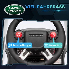 AIYAPLAY Samochód Elektryczny dla Dzieci 6V, Land Rover, Tryb Jazdy/Pchania, Reflektory, Muzyka, Biały