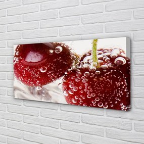 Fotoobraz na płótnie Czereśnie w Kroplach Wody