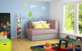 Sofa rozkładana z funkcją spania ROSA szara/różowa ELTAP