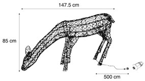 Zewnetrzna Lampa podłogowa Brązowy Rattan Renifer z LED IP44 - Flossie Oswietlenie zewnetrzne