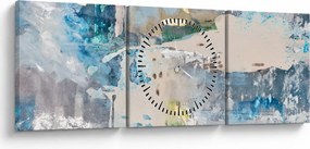 Obraz - Abstrakcja (z zegarem) (90x30 cm)