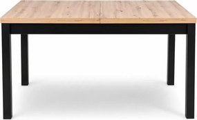 Elegancki rozkładany stół Dritto 160-230x80 do jadalni z płyty laminowanej w kolorze dąb artisan / czarny