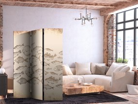 Parawan dwustronny Zwierzęta 135x172 cm 3-częściowy beżowy ARTGEIST B