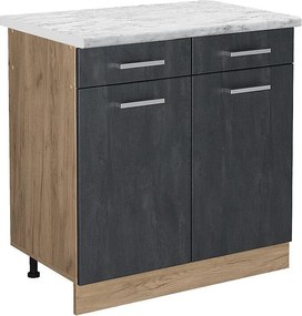 Szafka dolna do kuchni czarny beton 80x60x81.6 r-line
