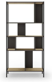 Czarny regał w dekorze dębu 88x175 cm Alabama – Marckeric