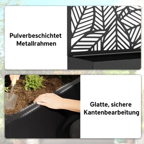 Outsunny podwyższana grządka metalowa z kratownicą dla pnączy, wolnostojąca lub do montażu na ścianie | Aosom PL