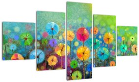Obraz - Abstrakcyjne kwiaty (125x70 cm)