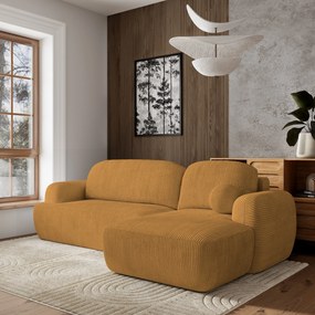 Masseno Narożnik MODENZA z funkcją spania i pojemnikiem na pościel Narozniki L, Rozkładana sofa - Żółty, POSO 01