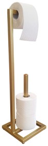 Stojak na papier toaletowy ręcznik + zapas loft industrial metal złoty