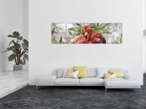 Obraz - Flamingi (170x50 cm)