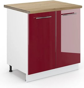 Szafka pod zlew bordowa czerwień wysoki połysk 80x60x82 fame-line
