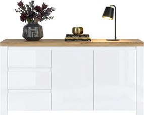 Skandynawska Duża Biały Komoda Połysk E2-E21