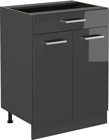 Szafka dolna do kuchni antracyt wysoki połysk 60x46x81.6 r-line