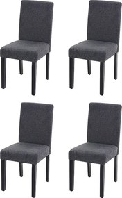 Krzesło do jadalni Littau (zestaw 4 sztuk),  tkanina, antracytowy szary, ciemne nogi