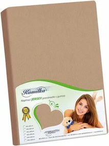 Bellatex Prześcieradło jersey na wysoki materac Kamilka kawowy, 180 x 200 cm