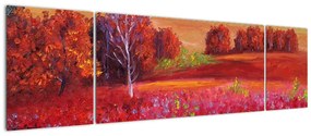 Obraz czerwonego krajobrazu (170x50 cm)
