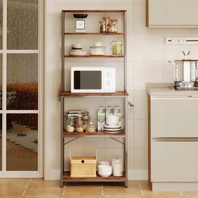 Wielofunkcyjny regał szafka kuchenna vintage brąz loft 6 półek 166 cm