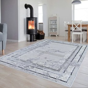 Dywan vintage Beyond Ramki szary 80 cm x 150 cm