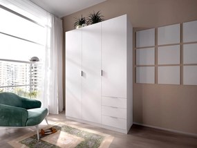 Szafa 3-drzwiowa z 3 szufladami - szer. 121 cm - Biały - LISTOWEL