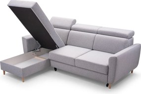 Masseno Narożnik SAPORE z funkcją spania i pojemnikiem na pościel Narozniki L, Rozkładana sofa - Szary, DENVER 16