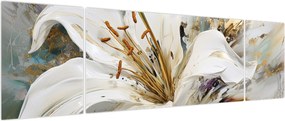 Obraz - Abstrakcja z lilią (170x50 cm)