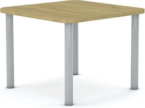 Stół szkolny Smart kwadratowy 70x70 cm, rozmiar 4-6, blat dębowy / nogi szare