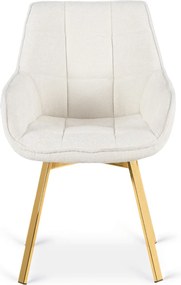 Krzesło Tapicerowane Obrotowe MIA Kremowe do Toaletki Boucle Nowoczesne