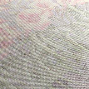 Obraz - Freska lilii (z zegarem) (90x30 cm)