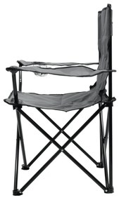 Cattara 13447 Składane krzesło kempingowe Bari, szary, 49 x 39 x 84 cm