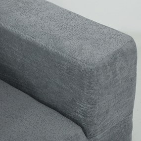 HOMCOM Modułowa narożna sofa, sofa w kształcie U z szerokimi i głębokimi siedziskami, 2 pufy, ciemnoszara | Aosom PL