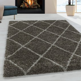 Dywan shaggy Alvor Romby brązowy 60 cm x 110 cm