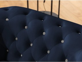 Niebieska aksamitna rozkładana sofa 148 cm York Blik – Ropez