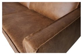 Brązowy narożnik z imitacji skóry BePureHome Rodeo, lewostronny