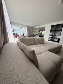 Narożnik sofa modułowa narożna Morano tkanina Manza boucle jasny beż