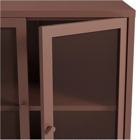 Bordowa metalowa komoda 121x90x40 cm Fayna – Marckeric