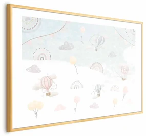 Plakat Przygoda pośród chmur 60x40 cm z ramą złotą z marginesem ARTGEIST B